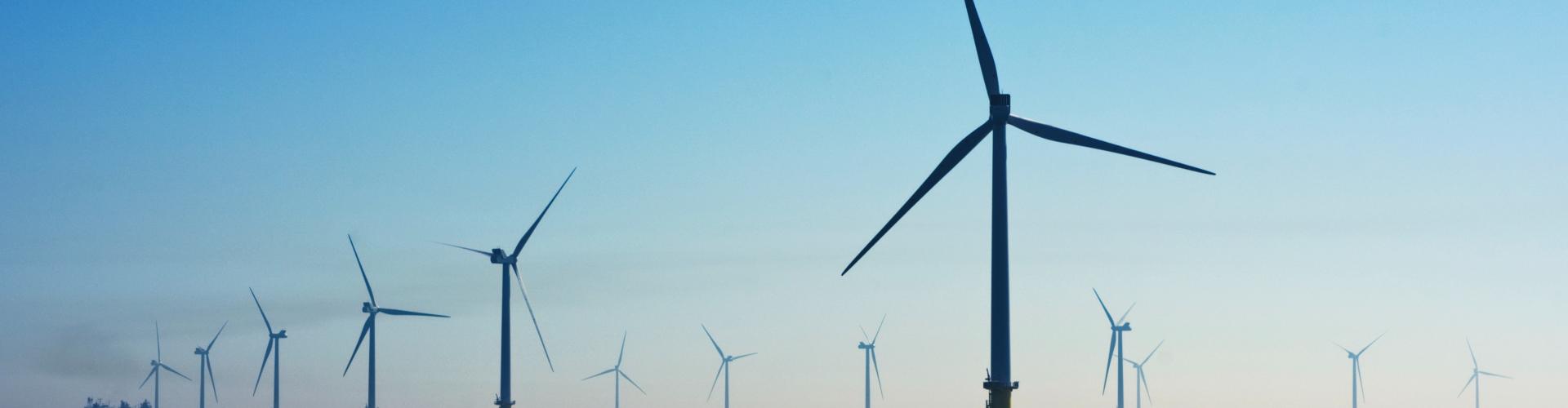 Windmills in the middle of the sea