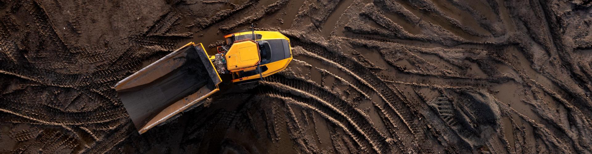 Birds eye view of mining operations