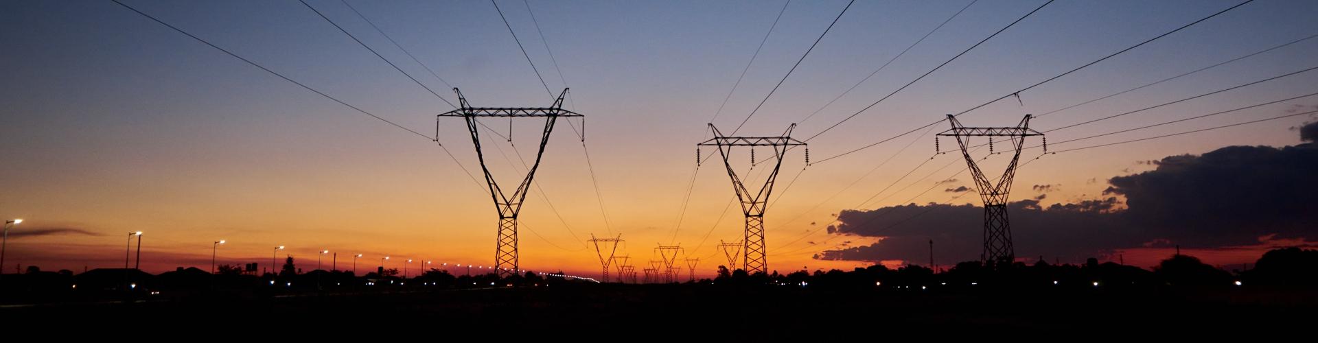 Power lines in Zambia