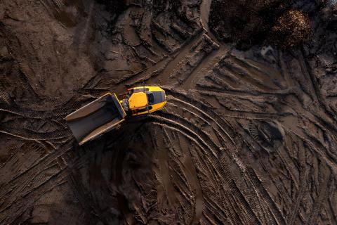 Birds eye view of mining operations