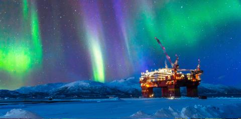 Oil and gas platform in Norway