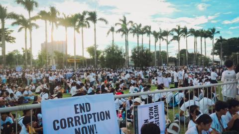 Naga City, Camarines Sur, Philippines – October 01, 2025: Civic protest for good governance and anti-corruption awareness in Asia.