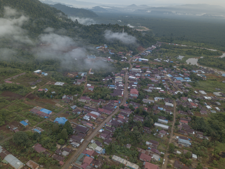 Aerial view on Tompira Village in North Morowali.