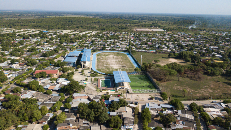 Aerial photograph of the La Jagua de Ibirico municipality in the department of Cesar.